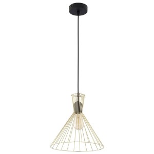 Lampa wisząca SAHARA ze złotym, drucianym kloszem TK Lighting