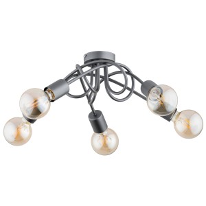 Lampa sufitowa INTER SREBRNA 5xE27 63196 Alfa