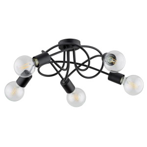 Lampa sufitowa BOSTON czarna 5xE27 63192 Alfa