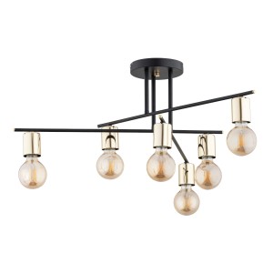 Lampa sufitowa PANAMA MIX czarno/złota 6xE27 63190 Alfa