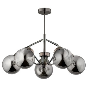 Lampa sufitowa BARSUM CZARNY chrom 5xE14 63180 Alfa