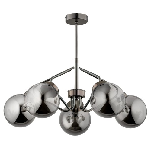 Lampa sufitowa BARSUM CZARNY chrom 5xE14 63180 Alfa