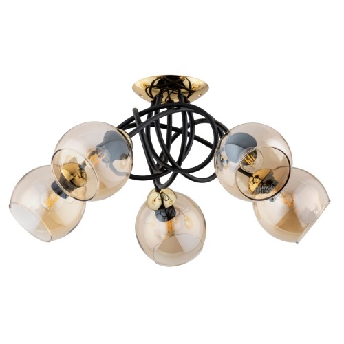 Lampa sufitowa MODENA czarna 5xE27 63176 Alfa