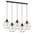 Lampa wisząca KOMBI czarna 5xE27 63175 Alfa