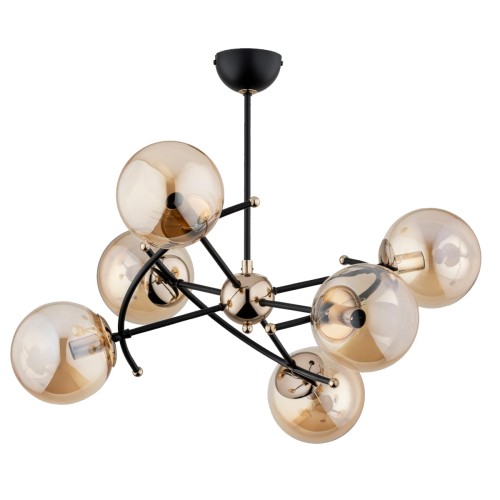 Lampa sufitowa KOSMITO MIX czarno/złota 6xE14 63171 Alfa