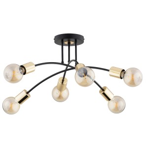 Lampa sufitowa TILAN czarna 6xE27 63169 Alfa