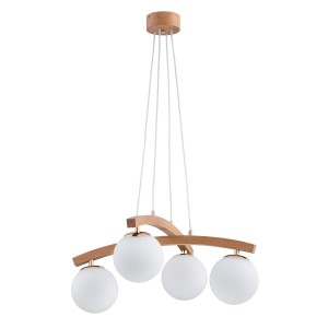 Lampa wisząca MIKSER drewniana 4xE14 63154 Alfa