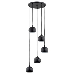 Lampa wisząca PLUS czarna 5xE14 63146 Alfa