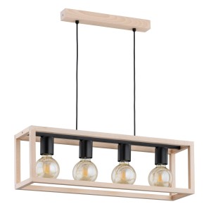 Lampa wisząca PAKO drewniana 4xE27 63143 Alfa