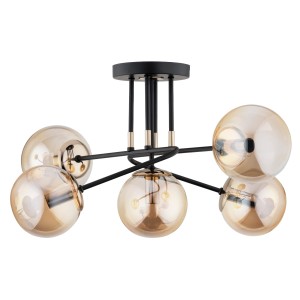 Lampa sufitowa ESTER czarno/złota 5xE14 63131 Alfa