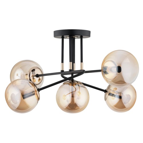 Lampa sufitowa ESTER czarno/złota 5xE14 63131 Alfa