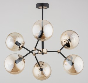 Lampa sufitowa FOTON MIX czarno/złota 6xE14 63121 Alfa