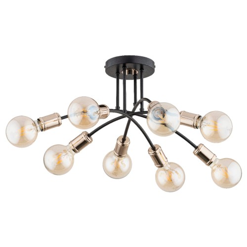 Lampa sufitowa LANTI czarna 8xE27 63098 Alfa