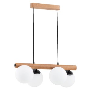 Lampa wisząca ARAGON SKOS drewniana 4xE14 63096 Alfa