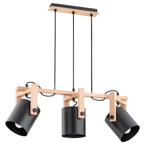 Lampa wisząca TROIS drewniana 3xE27 63056 Alfa