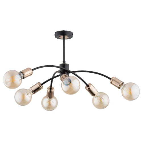 Lampa sufitowa RALPH czarna 6xE27 63051 Alfa