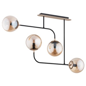 Lampa sufitowa TACO czarno/złota 4xE14 63043 Alfa