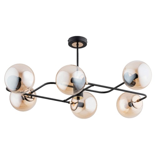 Lampa sufitowa LENTUS czarna 6xE14 63023 Alfa
