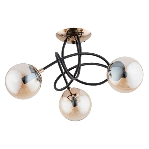 Lampa sufitowa TIARA czarno/złota 3xE14 63022 Alfa