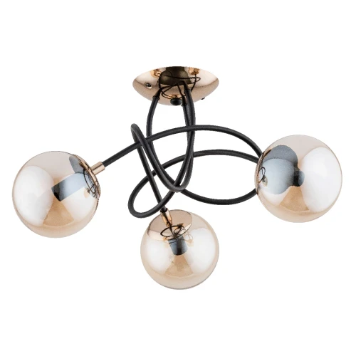 Lampa sufitowa TIARA czarno/złota 3xE14 63022 Alfa