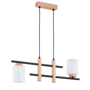 Lampa wisząca ARYSTO drewniana 2xE27 62551 Alfa