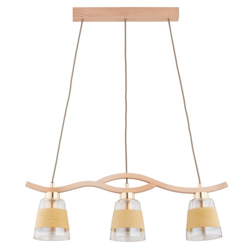 Lampa wisząca FORES PRO drewniana 3xE14 62545 Alfa