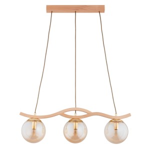 Lampa wisząca FORES drewniana 3xE14 62544 Alfa