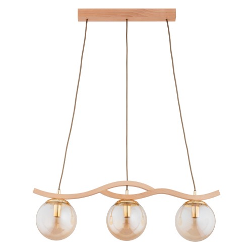 Lampa wisząca FORES drewniana 3xE14 62544 Alfa