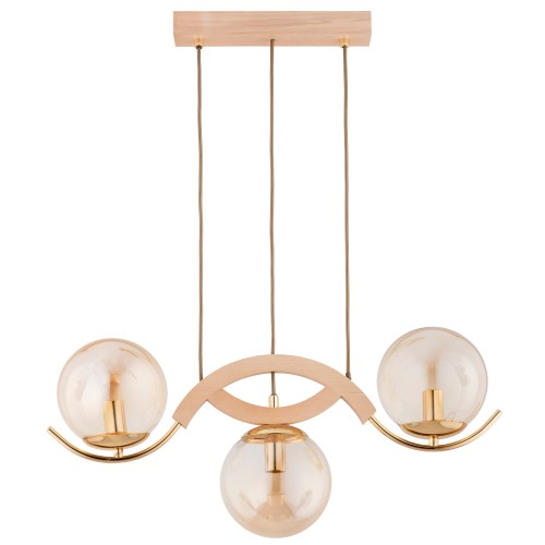 Lampa wisząca LIMA drewniana 3xE14 62533 Alfa
