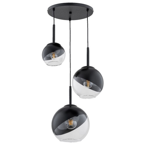 Lampa wisząca INVERO czarna 3xE27 62500 Alfa