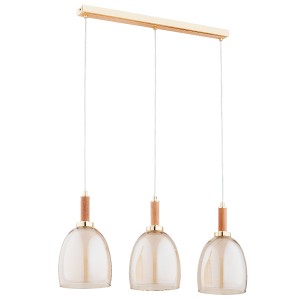 Lampa wisząca LISSY drewniana & złota 3xE27 62489 Alfa