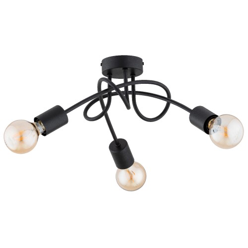 Lampa sufitowa DISEL czarna 3xE27 62479 Alfa