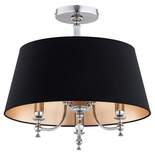 Lampa sufitowa ROSETTA chrom/czarna 3xE14 62478 Alfa