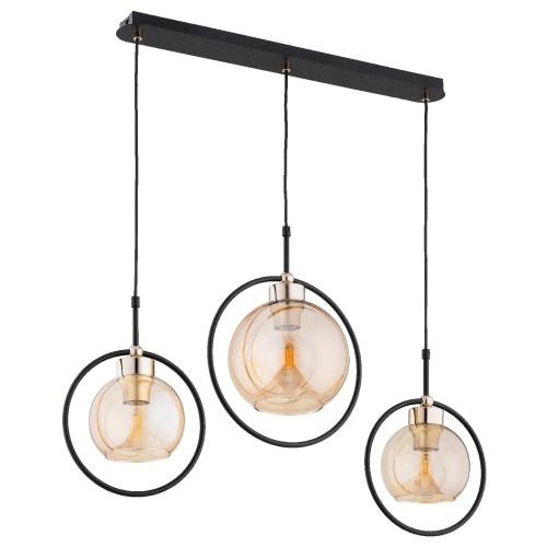 Lampa wisząca DELSI czarny/złoty 3xE27 62475 Alfa