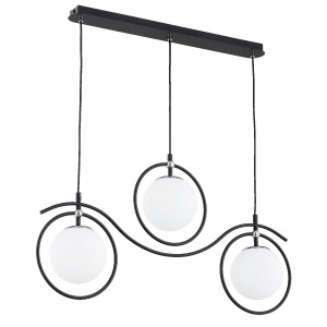 Lampa wisząca KIRA czarna/biała 3xE14 62474 Alfa