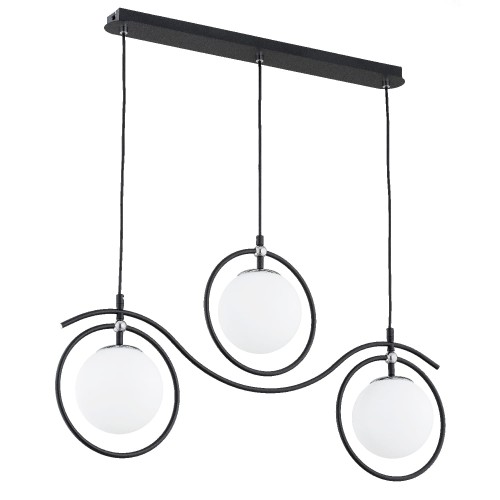 Lampa wisząca KIRA czarna/biała 3xE14 62474 Alfa