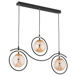 Lampa wisząca KIRA czarny/złoty 3xE14 62473 Alfa