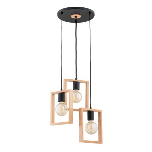 Lampa wisząca REZON drewniana 3xE27 62465 Alfa