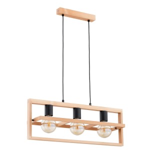 Lampa wisząca REZON drewniana 3xE27 62464 Alfa