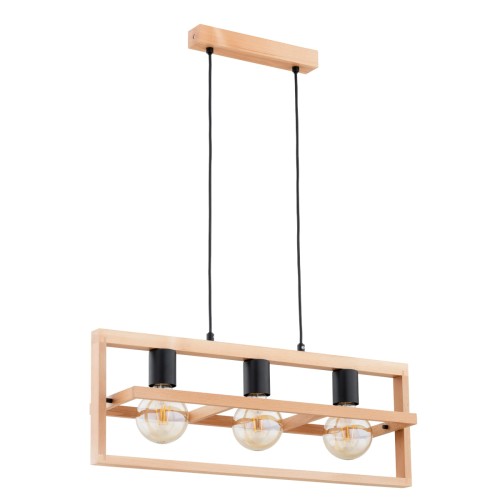 Lampa wisząca REZON drewniana 3xE27 62464 Alfa