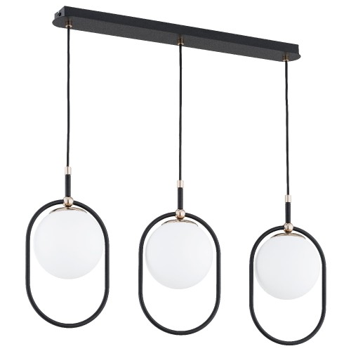 Lampa wisząca AMARO czarna/biała 3xE14 62461 Alfa