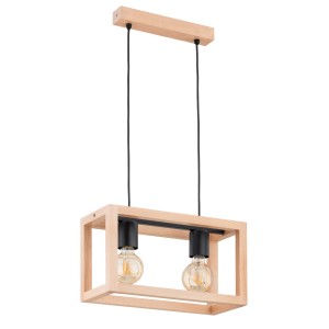 Lampa wisząca PAKO drewniana 2xE27 62455 Alfa