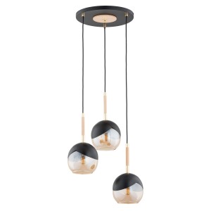 Lampa wisząca MILTONA czarny/złoty 3xE27 62418 Alfa