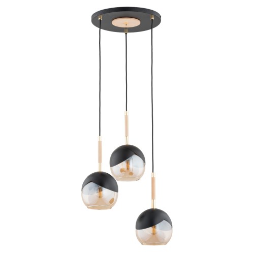 Lampa wisząca MILTONA czarny/złoty 3xE27 62418 Alfa