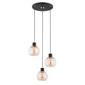 Lampa wisząca DERRO czarny/złoty 3xE27 62415 Alfa
