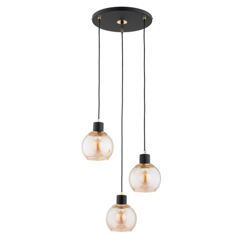Lampa wisząca DERRO czarny/złoty 3xE27 62415 Alfa