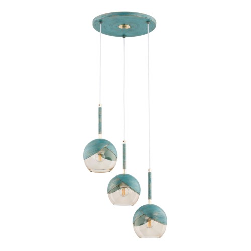 Lampa wisząca PRADA miętowa 3xE27 62409 Alfa