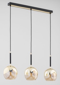 Lampa wisząca PRADA złota & czarna 3xE27 62404 Alfa