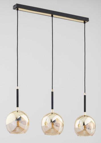 Lampa wisząca PRADA złota & czarna 3xE27 62404 Alfa