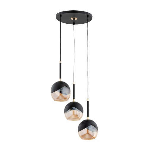 Lampa wisząca PRADA czarny/złoty 3xE27 62403 Alfa